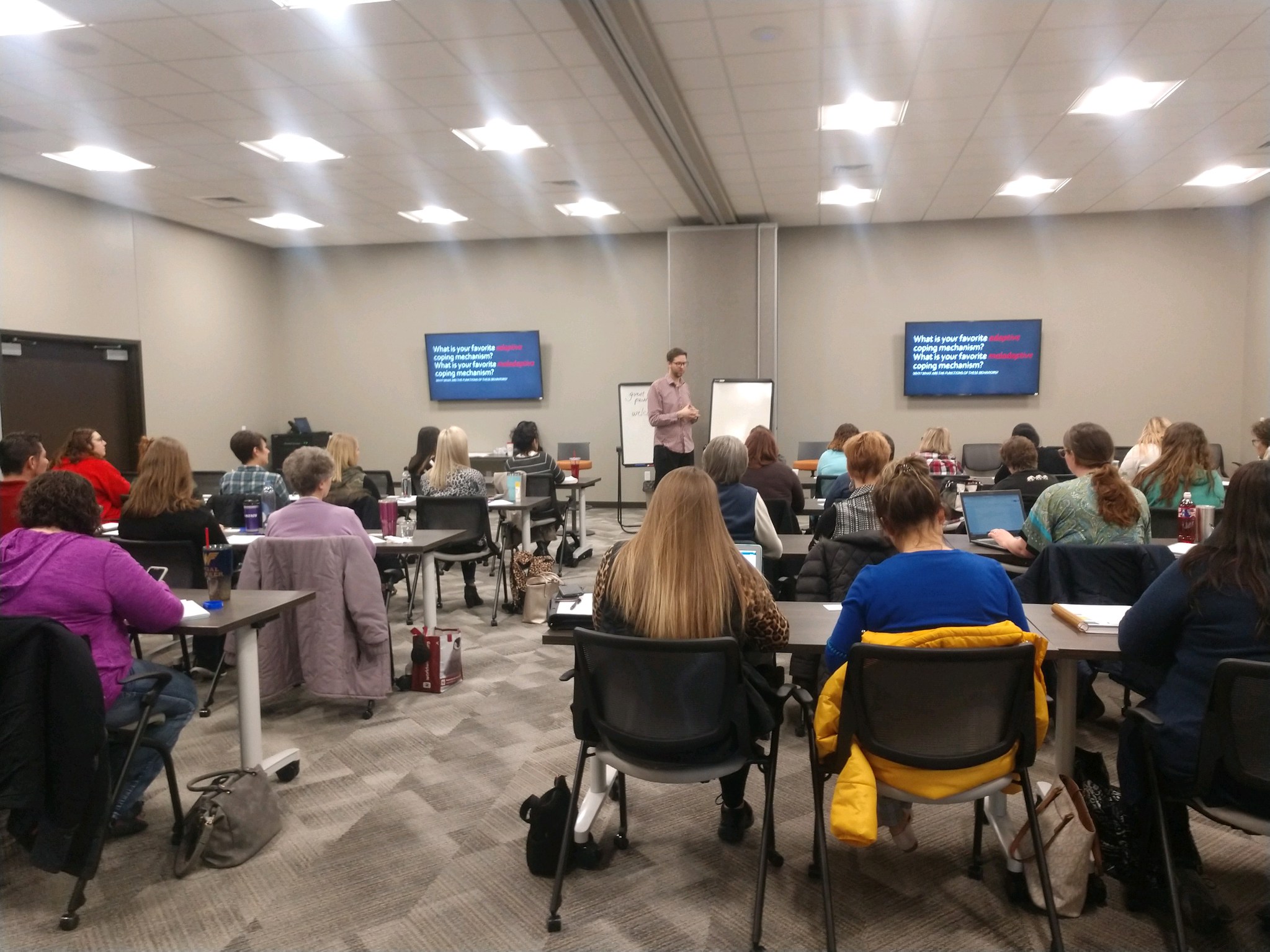 Professor teaching a professional development class