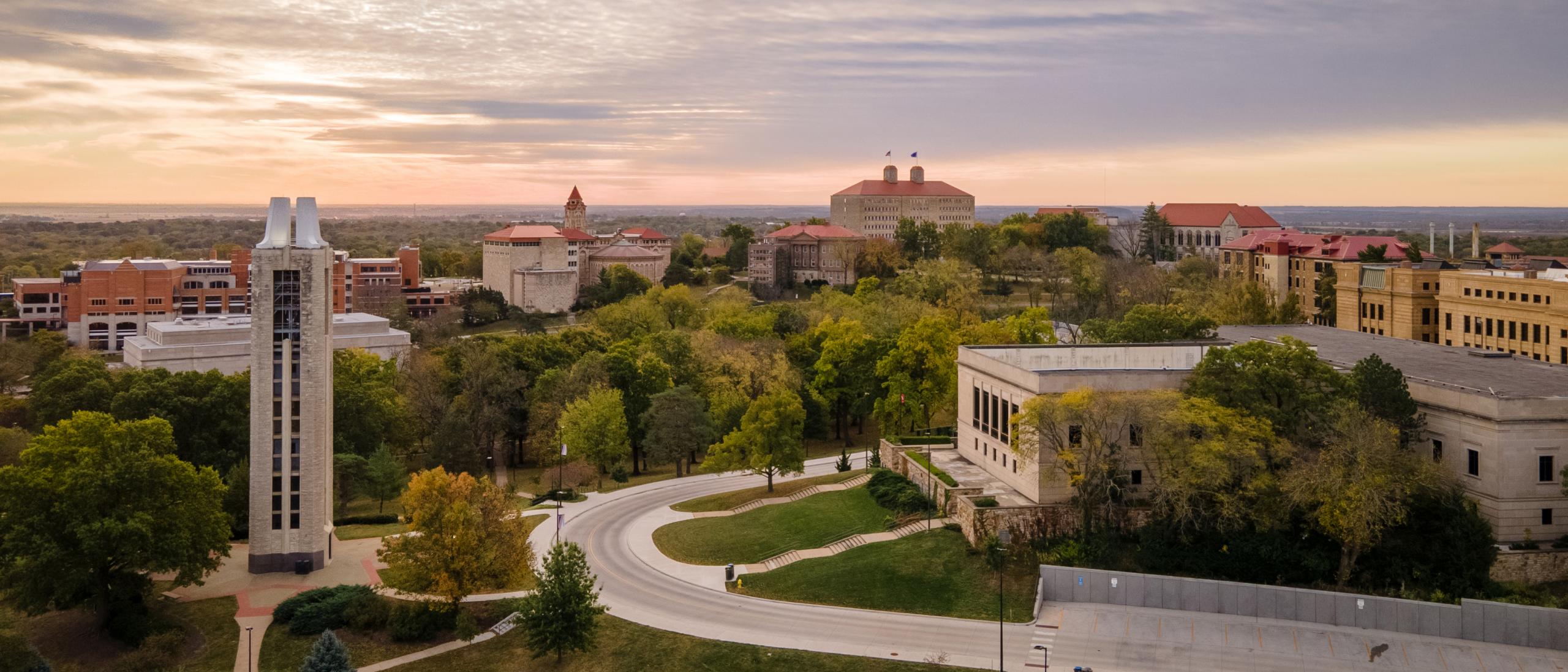 arial photo of the KU Lawrence Campus 